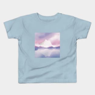 Beautiful Purple Snow Mountain Kids T-Shirt